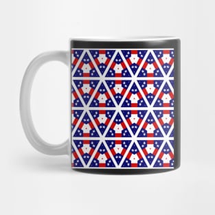 Stars and Stripes Honeycomb Pattern Red White Blue Mug